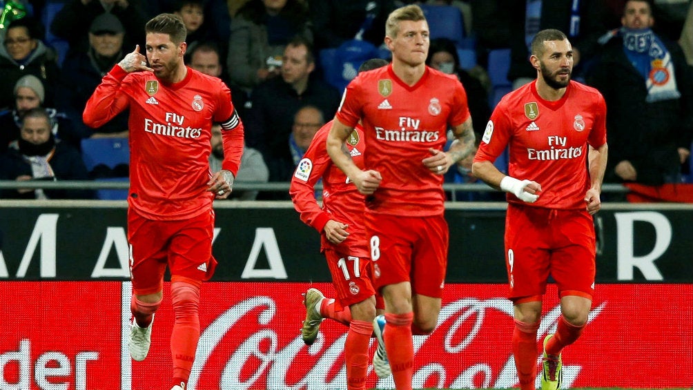 Real Madrid celebra una anotación frente al Espanyol