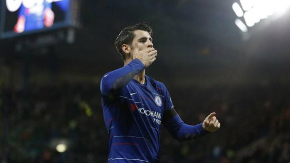 Morata en partido con el Chelsea 