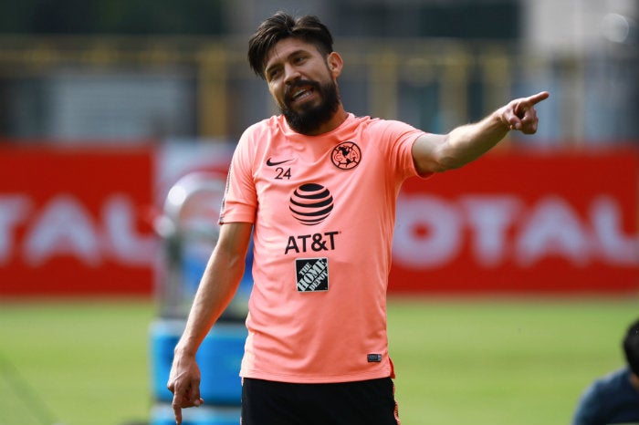 Oribe, en un entrenamiento con América