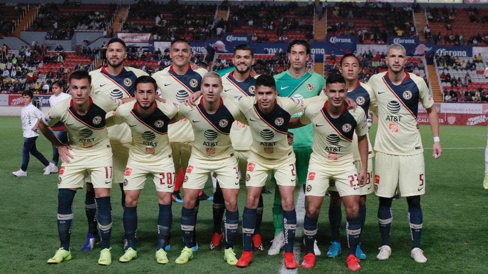 Jugadores del América previo al juego de Copa ante Necaxa 