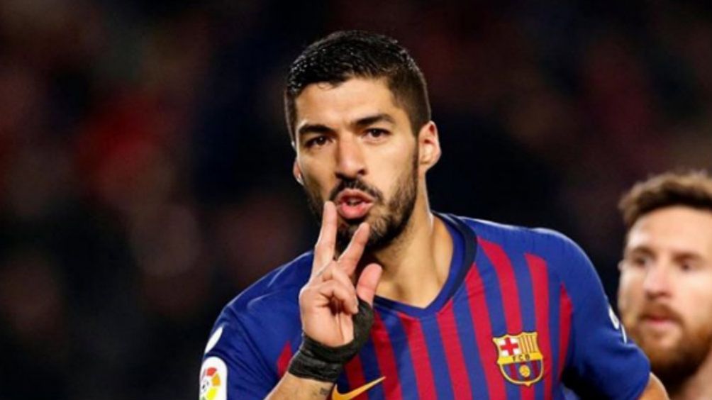 Luis Suárez durante un partido con el Barcelona