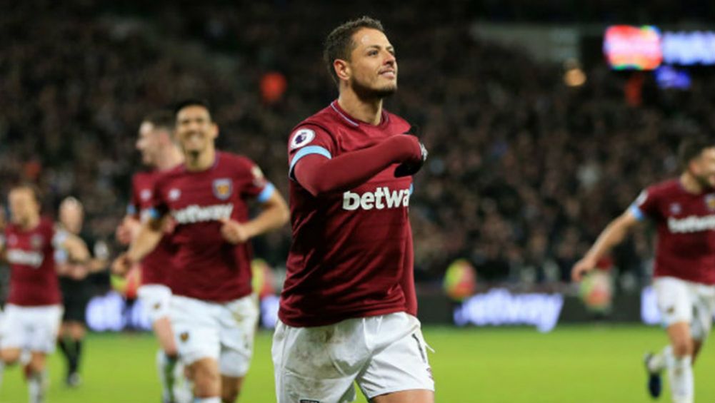 Javier Hernández celebra gol con el West Ham