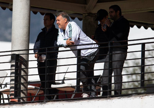 Gerardo Martino presente en el entrenamiento de Monterrey