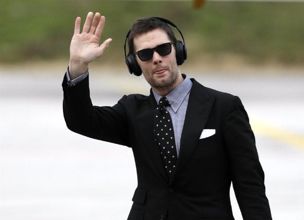 Brady durante su llegada a Atlanta