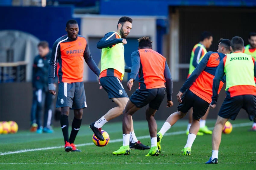 Laún durante entrenamiento del Villarreal 