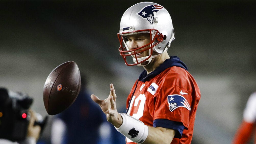 Brady durante entrenamiento de los New England Patriots 