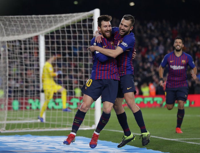 Messi celebra un gol frente al Leganés