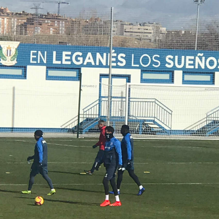 Reyes durante entrenamiento del Leganés 