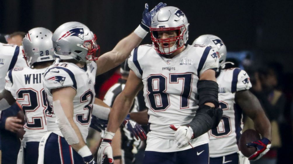 Jugadores de los Patriots durante el Super Bowl LIII