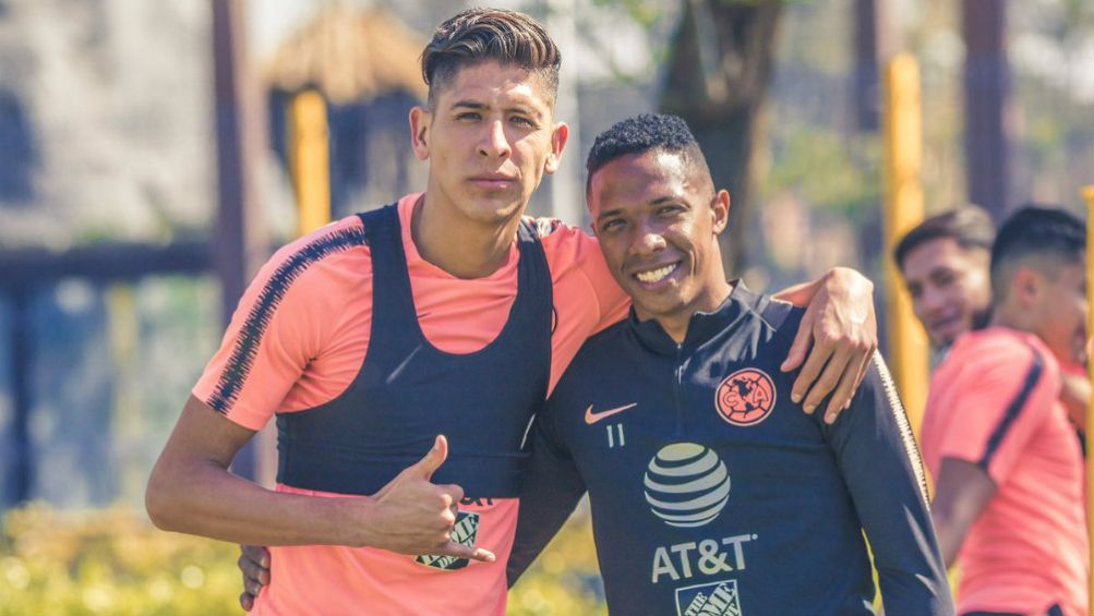 Edson Álvarez y Andrés Ibargüen, en las instalaciones de Coapa