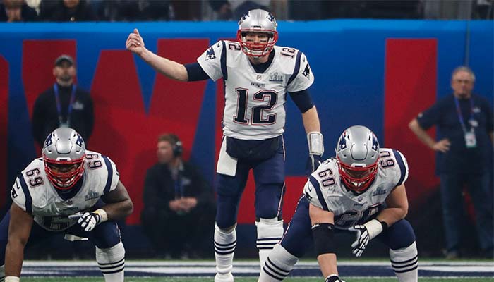 Brady durante el juego el SB LIII