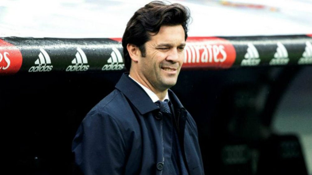 Solari durante un partido del Real Madrid 