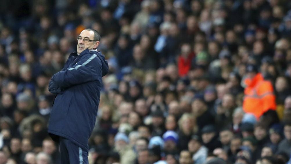 Maurizio Sarri durante el partido contra el Man City