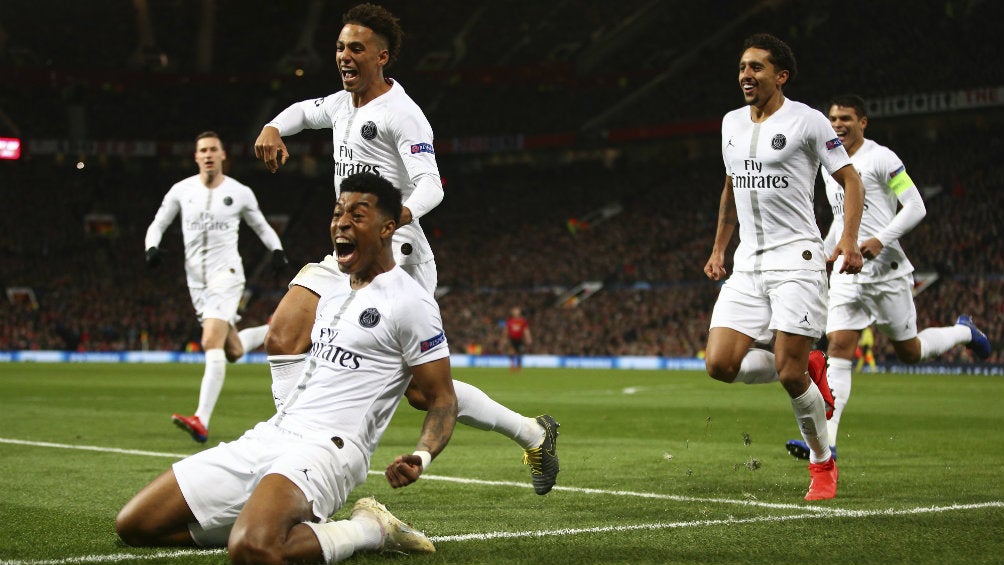 PSG celebra su anotación frente al Manchester United