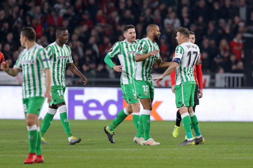 Betis Celebra anotación frente al Rennes