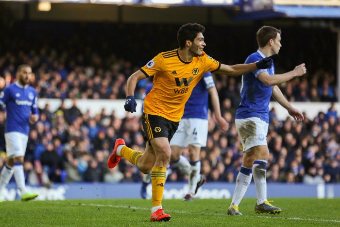 Jiménez celebra un gol con el Wolverhampton