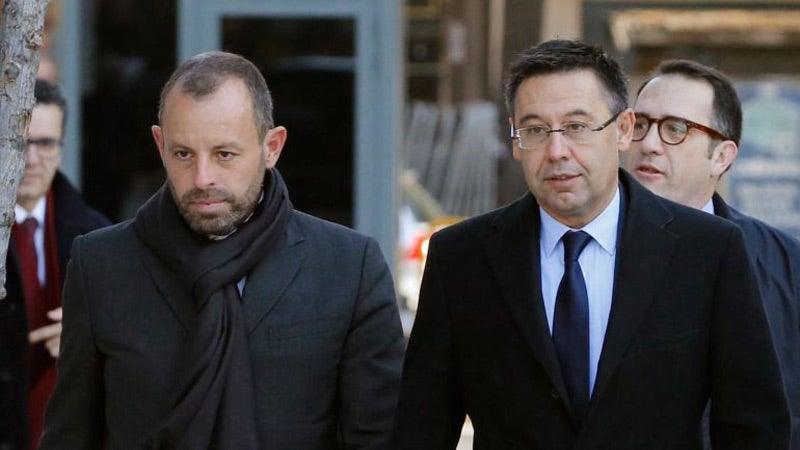 Rosell y Bartomeu, previo a una reunión en España