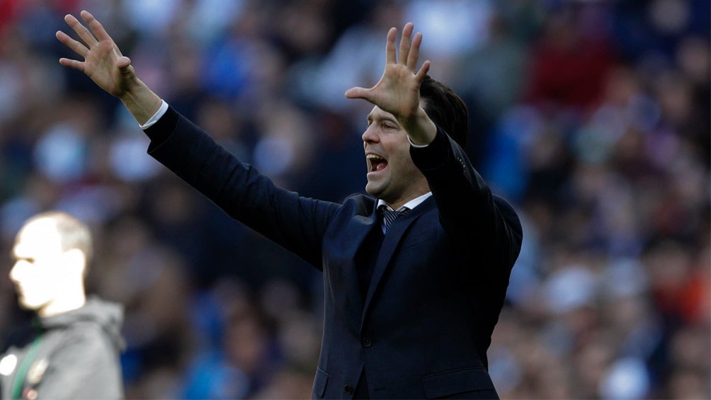 Santiago Solari, durante un juego con el Real Madrid