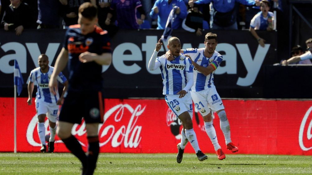 Braithwaite festeja su gol de último minuto frente al Valencia