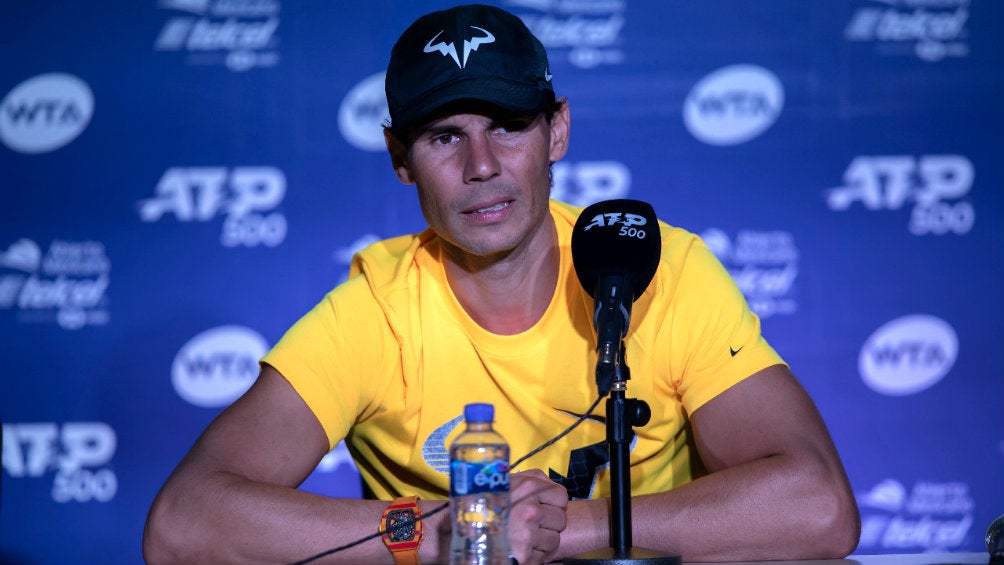 Rafael Nadal durante una conferencia de prensa 