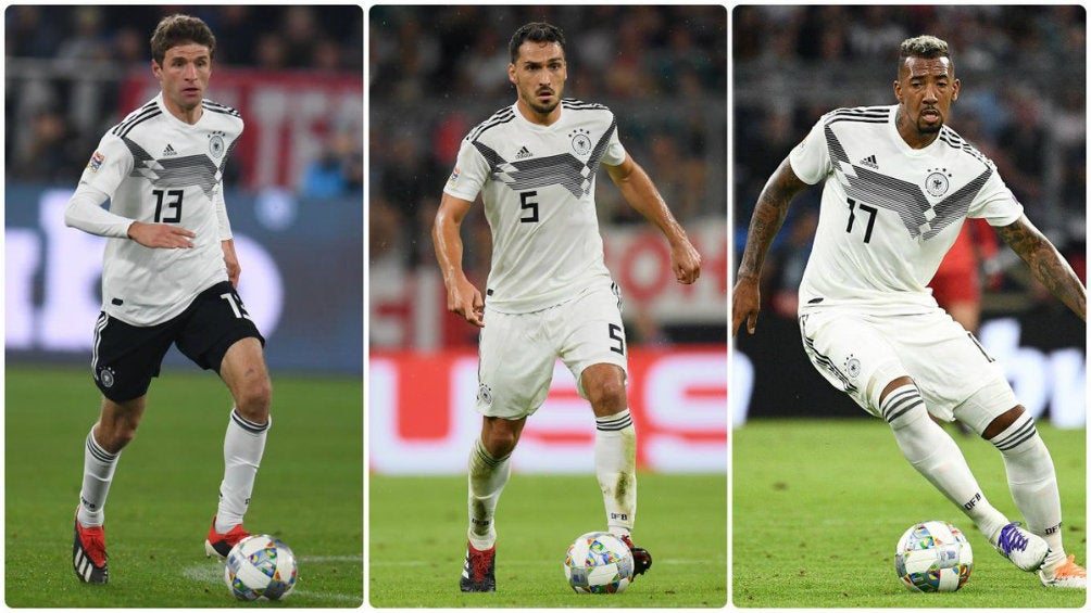 Müller, Hummels y Boateng en partido con la selección alemana 