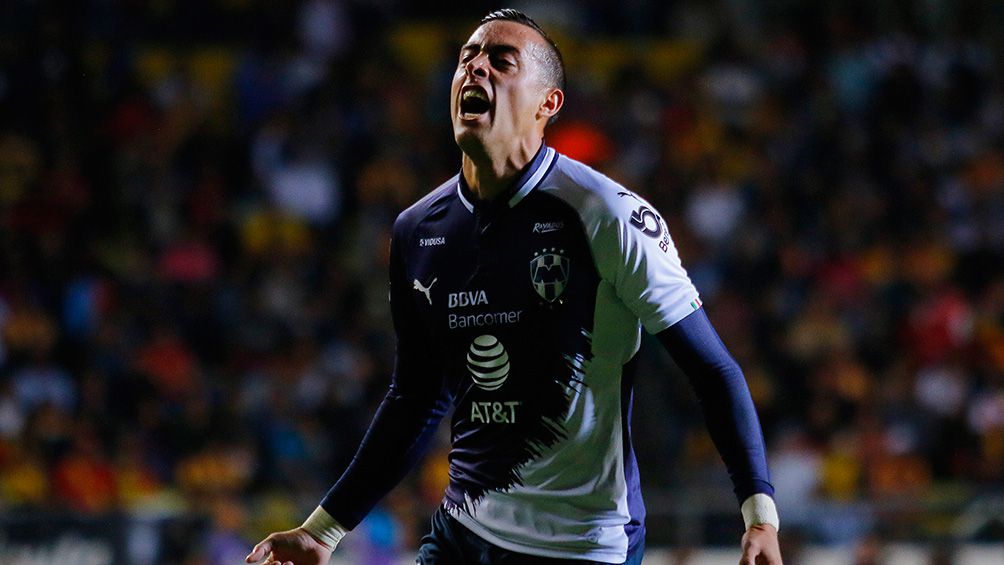 Funes Mori celebra un gol con Rayados