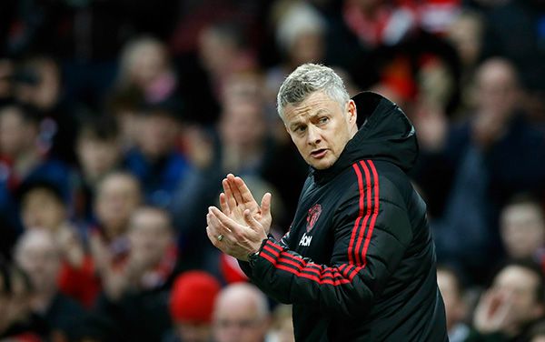 Ole Gunnar Solskjaer en un partido con Manchester United