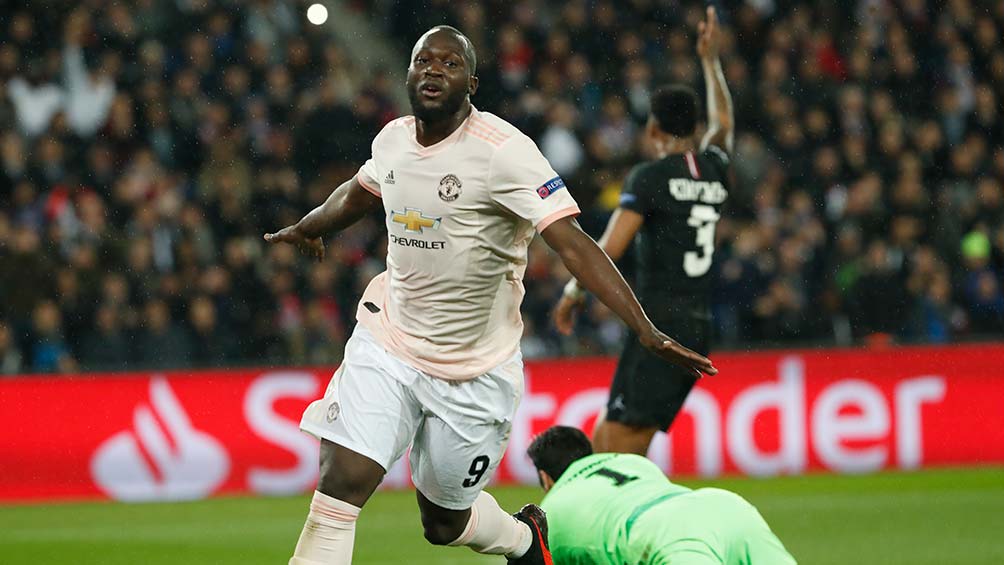 Romelu Lukaku celebra su gol contra PSG