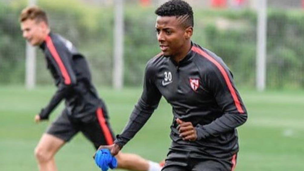 Joao Maleck, durante un entrenamiento con Sevilla Atlético