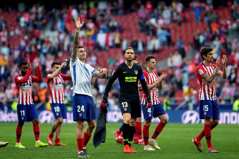 Los Colchoneros festejan su triunfo frente al Leganés