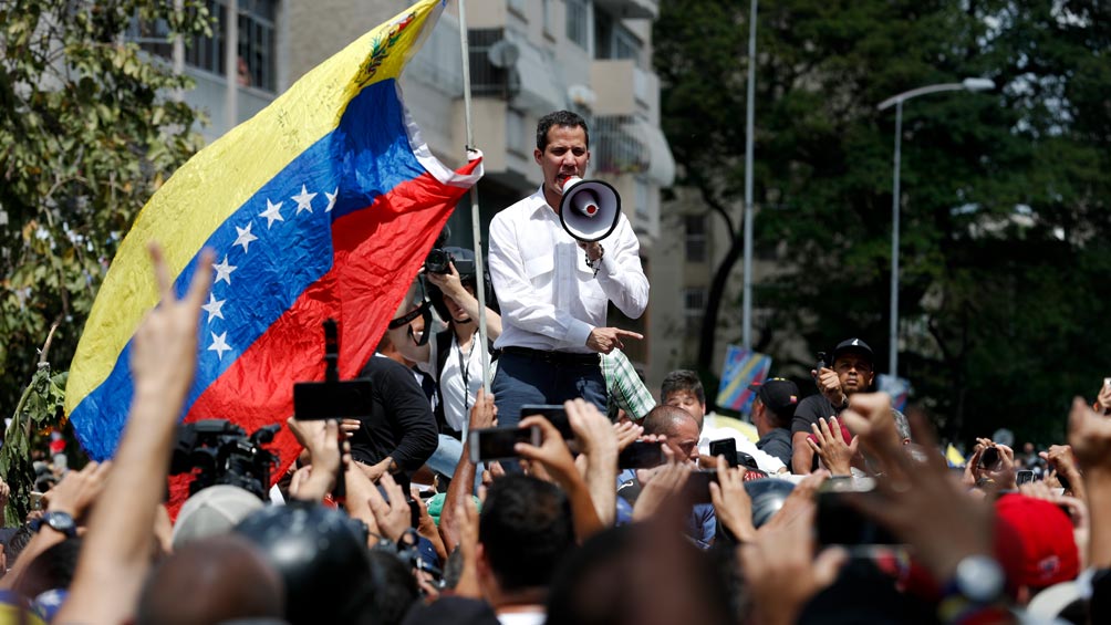 Juan Guaidó, durante una congregación 