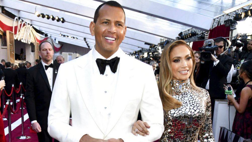 Alex Rodriguez y Jennifer Lopez llegan los premios Oscar 