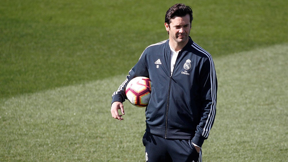 Solari en entrenamiento con el Real Madrid 