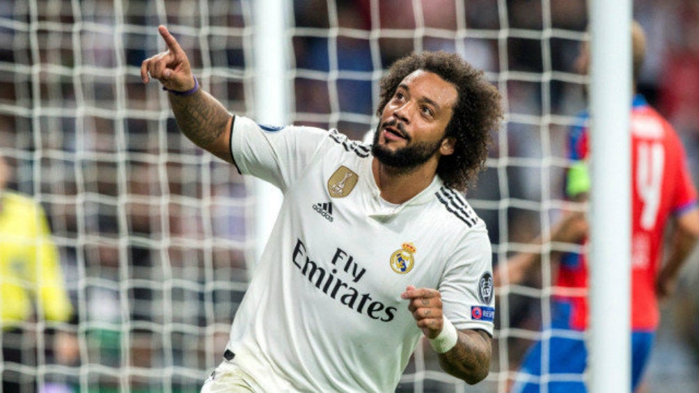 Marcelo durante un encuentro con el Real Madrid 