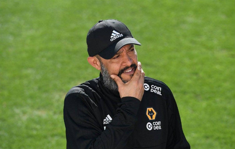 Nuno Espíritu Santo, durante una práctica con Wolves