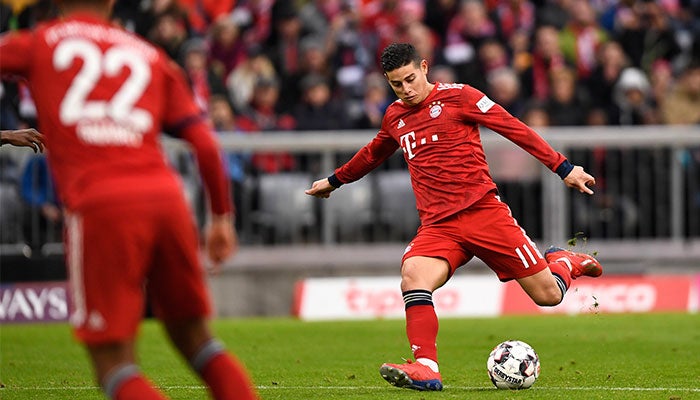 James en un partido ante el Wolfsburg