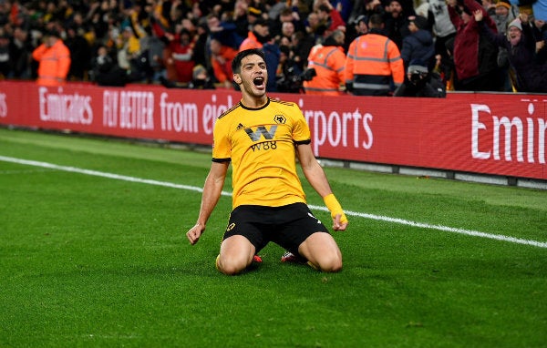 Jiménez celebra un gol con el Wolverhampton 