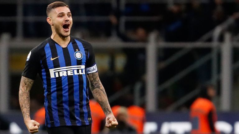 Icardi celebra una anotación con el Inter de Milán