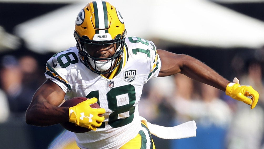 Randall Cobb durante un partido con los Packers