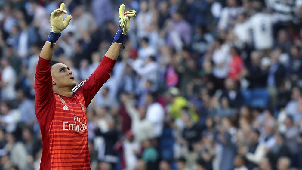 Keylor Navas celebra gol del Real Madrid 