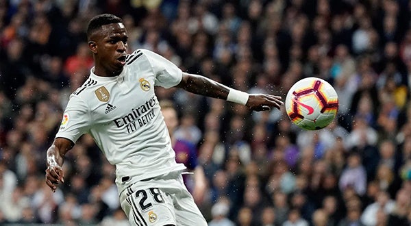 Vinicius Jr., durante juego del Real Madrid