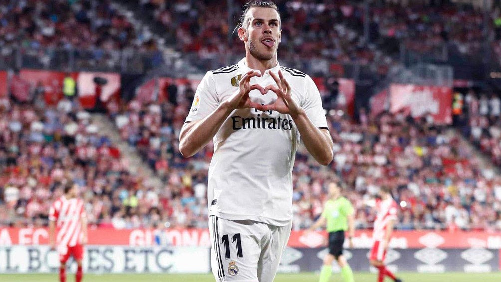 Bale celebra una anotación con el Real Madrid 