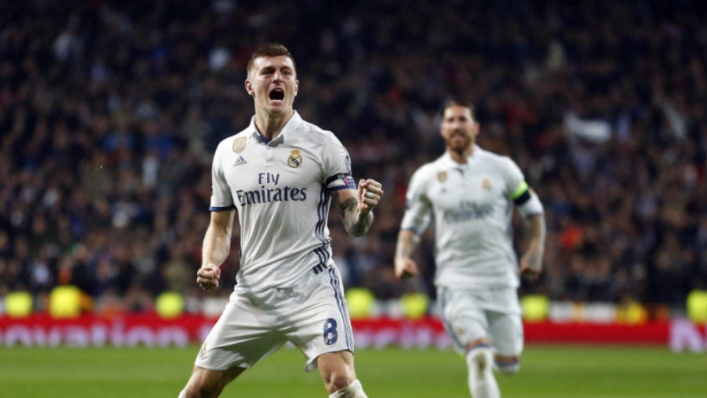 Kroos celebra gol con el Real Madrid 