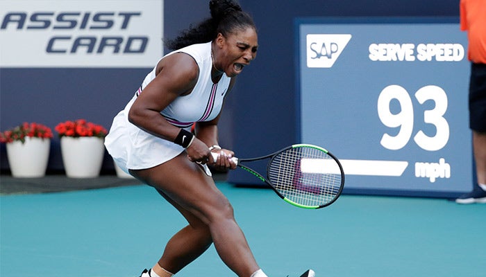 Serena Williams durante el Abierto de Miami 