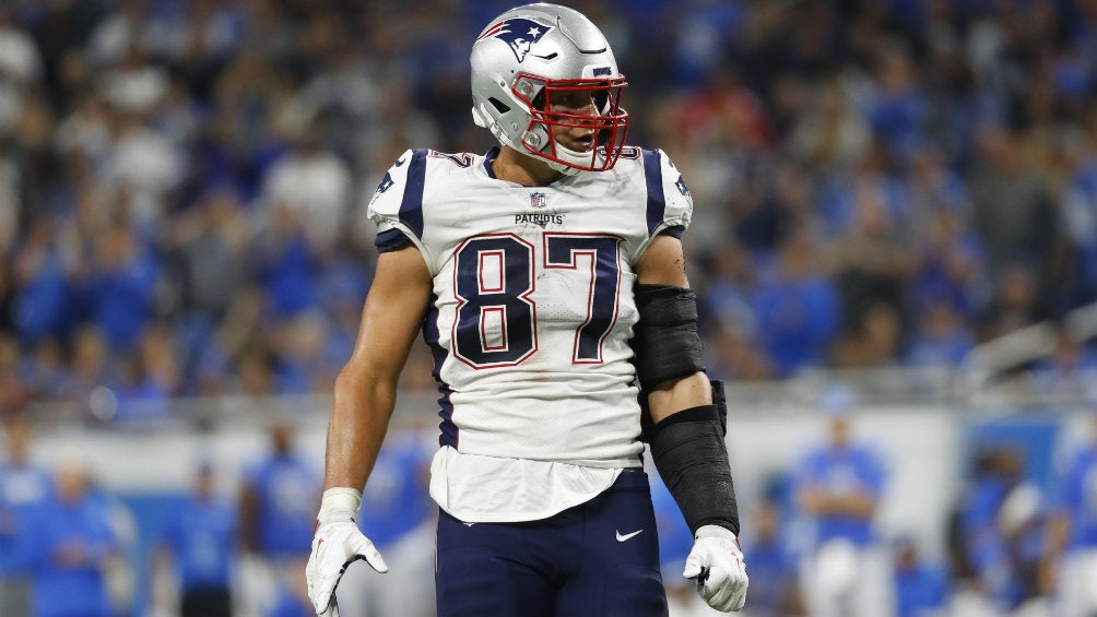 Rob Gronkowski durante un juego de los Patriotas