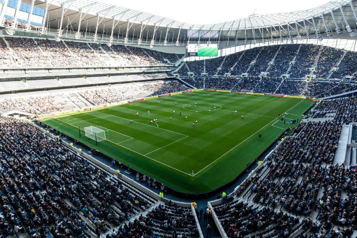 Vista de la cancha del nuevo estadio del Tottenham