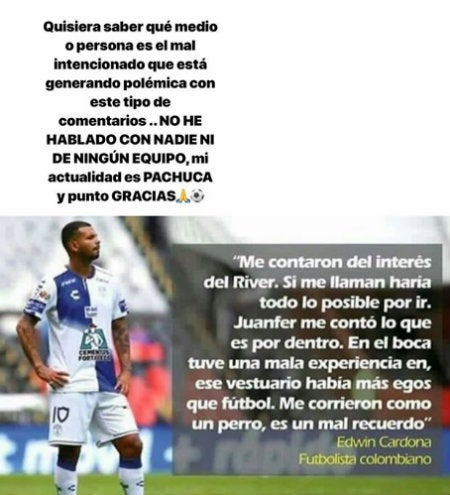 Aclaración de Cardona en Instagram