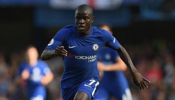 Kanté durante un partido con el Chelsea 