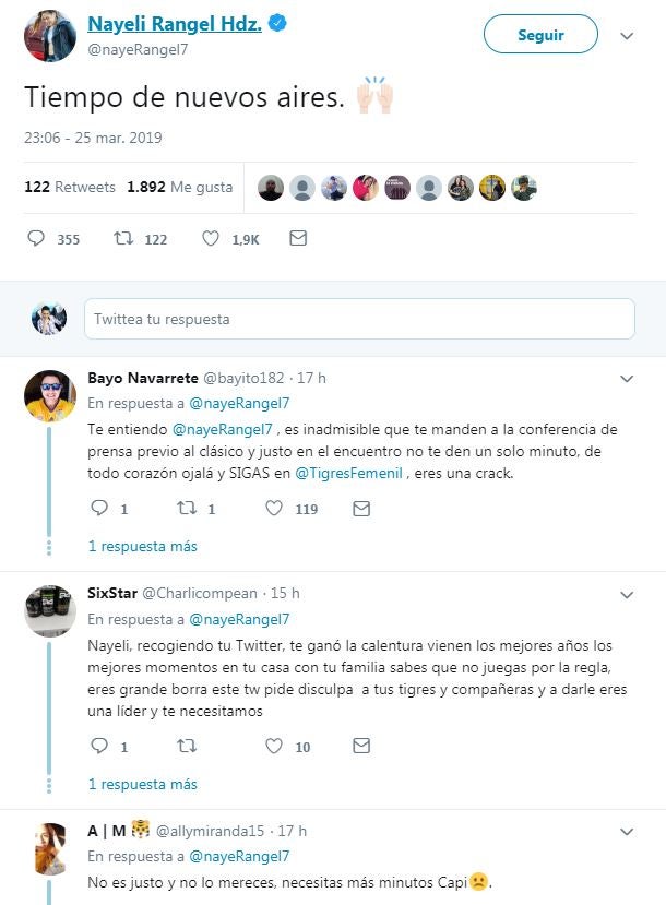 Así reaccionó la afición tras el tuit de Nayerli Rangel