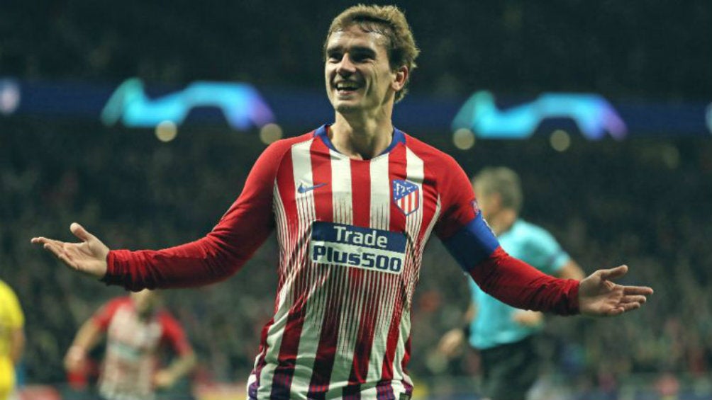 Griezmann celebra anotación en Champions League 